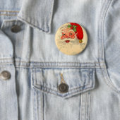 glimlachen kerstfeestdag cadeau ronde button 5,7 cm (In situ)
