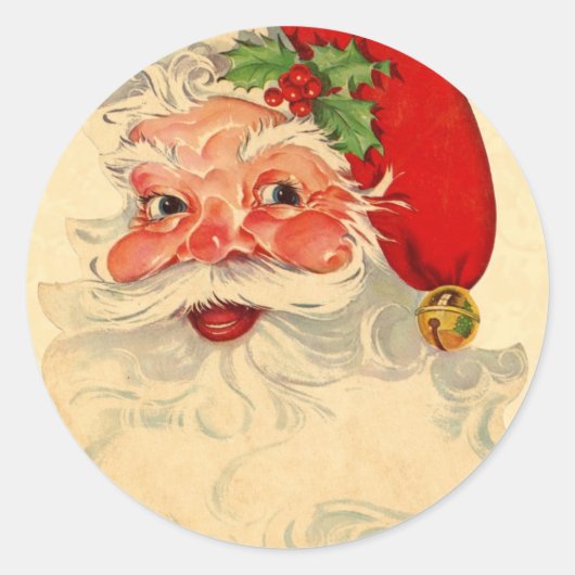 glimlachen kerstfeestdag cadeau ronde sticker (Voorkant)