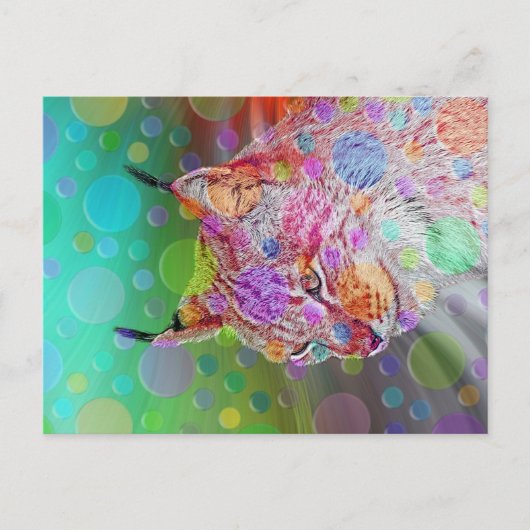 glimlachen, kleurrijke lynx - abstract briefkaart (Voorkant)