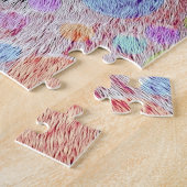 glimlachen, kleurrijke lynx - abstract legpuzzel (Zijkant)