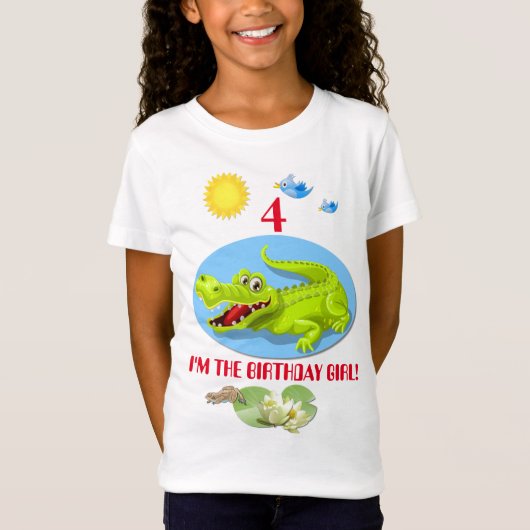 glimlachen krokodillenleeftijd Birthday T-shirt (Voorkant)