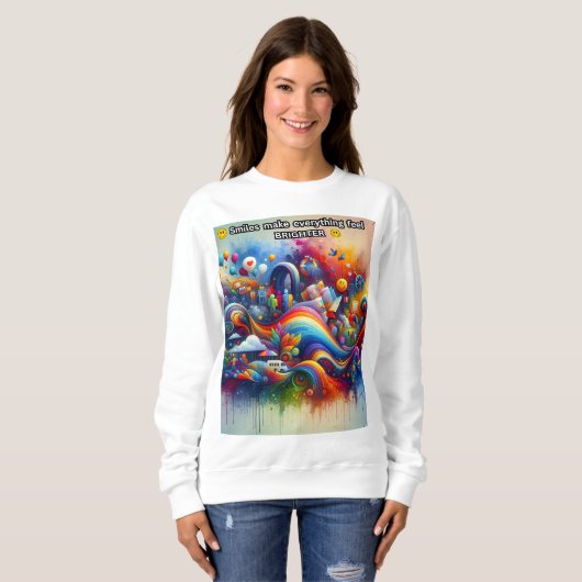 Glimlachen maakt alles helderder trui (Voorkant volledig)