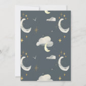glimlachen maansterren Baby shower per postuitnodi (Achterkant)