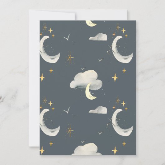 glimlachen maansterren Baby shower per postuitnodi (Achterkant)