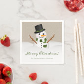 glimlachen met Snowman en  naam Kerstmis Servetten (Insitu)