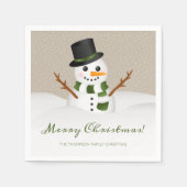 glimlachen met Snowman en naam Kerstmis Servetten (Voorkant)