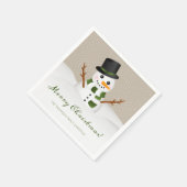 glimlachen met Snowman en  naam Kerstmis Servetten (Hoek)