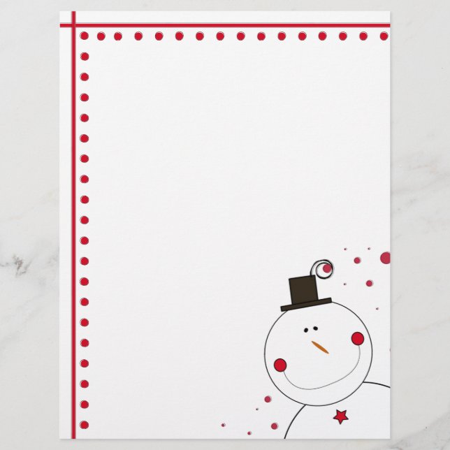 glimlachen met Snowman Kerstmis Letterhead (Voorkant)