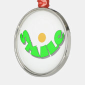 glimlachen metalen ornament (Links)