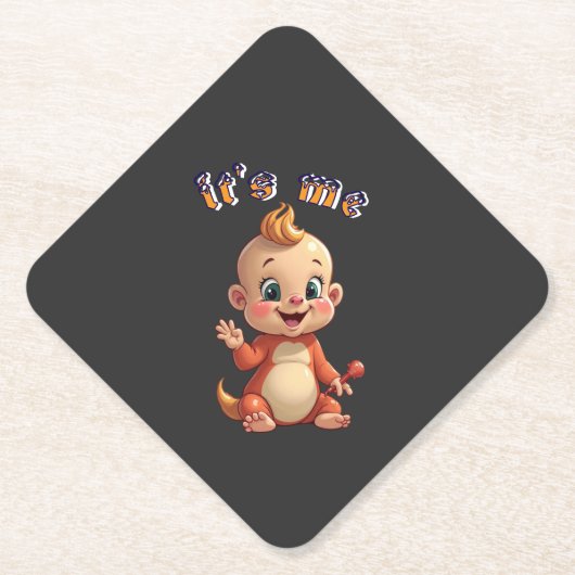 Glimlachen naar de vreugde van een schattige baby  kartonnen onderzetters (Voorkant)