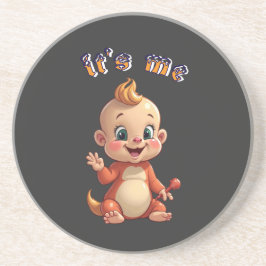 Glimlachen naar de vreugde van een schattige baby  zandsteen onderzetter