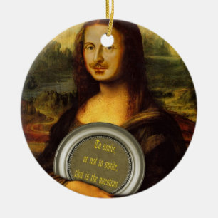 Glimlachen of niet glimlachen keramisch ornament