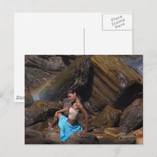 glimlachen op de rotsen briefkaart (Voorkant / Achterkant)