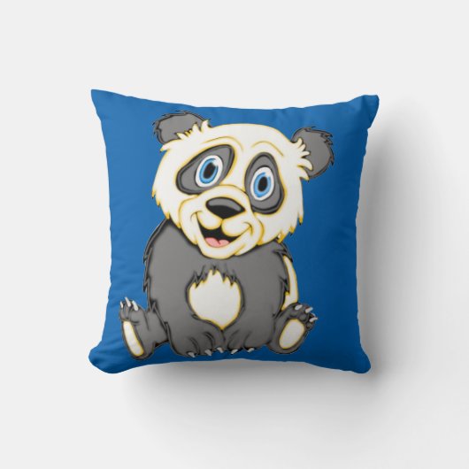 glimlachen op het Panda-plein Pillow Kussen (Voorkant)