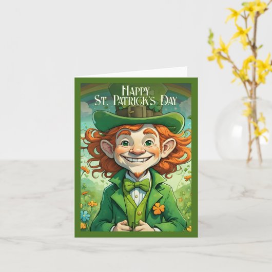 Glimlachen op St. Patrick's Day Kaart (Gele Bloem)