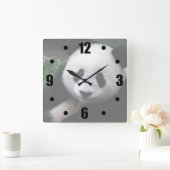 glimlachen Panda Vierkante Klok (Huis)