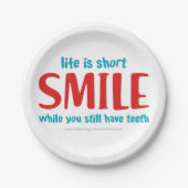 glimlachen papieren bordje (Voorkant)