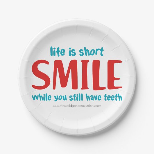 glimlachen papieren bordje (Voorkant)