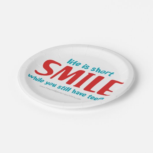 glimlachen papieren bordje (Gekanteld)