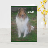 GLIMLACHEN! *personaliseer/aanpassen* KAART (Gele Bloem)