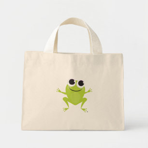 glimlachen, pompen, groene kikkervis Canvas tas