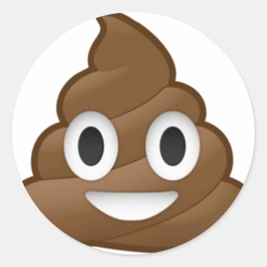 glimlachen Poop Emoji Ronde Sticker (Voorkant)