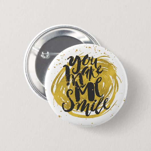 glimlachen ronde button 5,7 cm (Voorkant /achterkant)