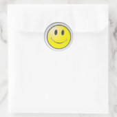 glimlachen ronde sticker (Tas)