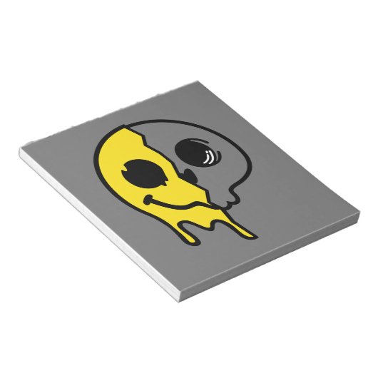 glimlachen schedelgezicht notitieblok (Schuin)