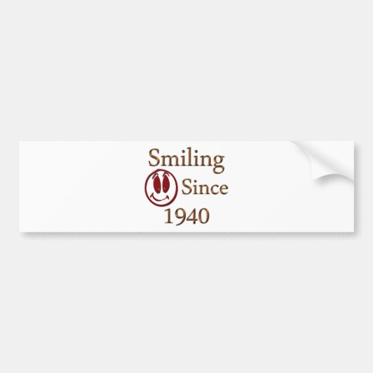glimlachen sinds 1940 bumpersticker (Voorkant)