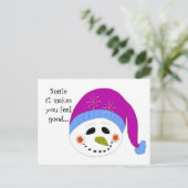 glimlachen Snowman Briefkaart (Staand voorkant)