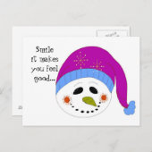 glimlachen Snowman Briefkaart (Voorkant / Achterkant)