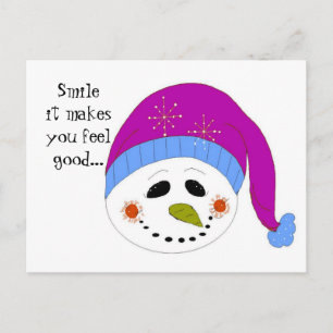 glimlachen Snowman Briefkaart