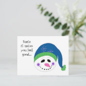 glimlachen Snowman Briefkaart (Staand voorkant)