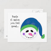 glimlachen Snowman Briefkaart (Voorkant / Achterkant)