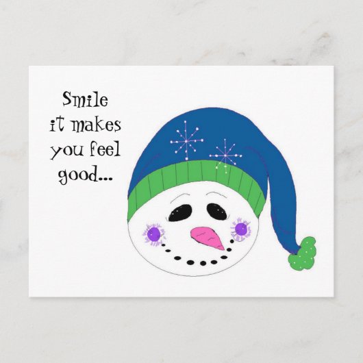 glimlachen Snowman Briefkaart (Voorkant)