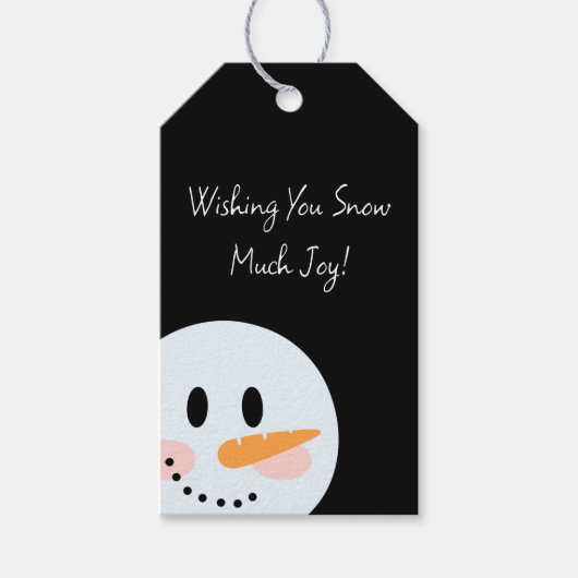 glimlachen Snowman Cadeaulabel (Voorkant)
