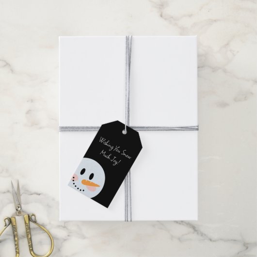 glimlachen Snowman Cadeaulabel (Met Touw)