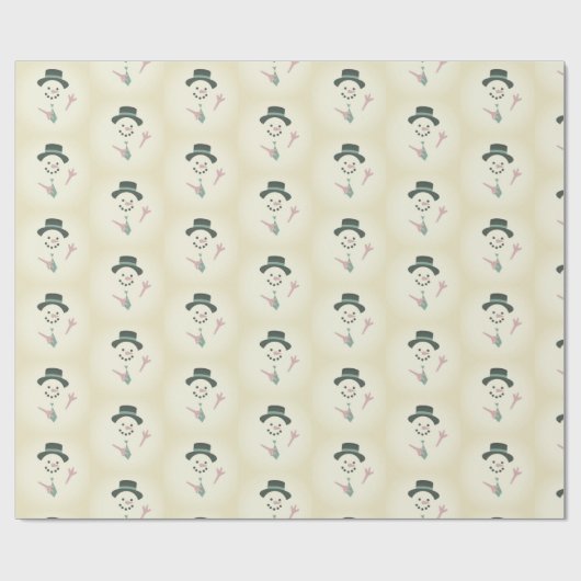 glimlachen Snowman Cadeaupapier (Vlak)