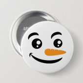 glimlachen Snowman Face Ronde Button 7,6 Cm (Voorkant /achterkant)