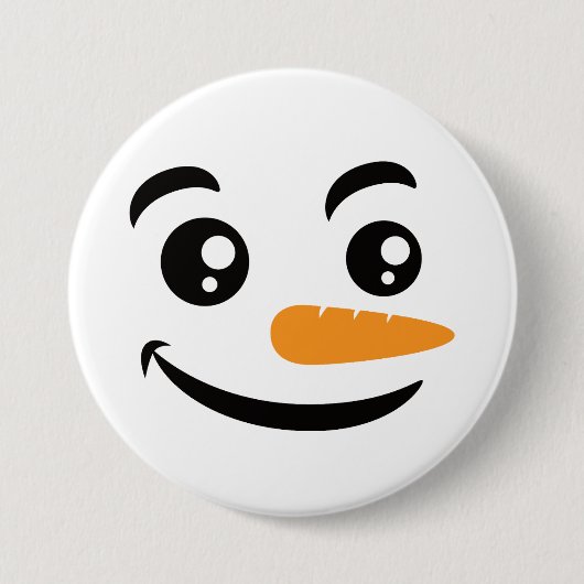 glimlachen Snowman Face Ronde Button 7,6 Cm (Voorkant)