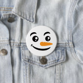 glimlachen Snowman Face Ronde Button 7,6 Cm (In situ)