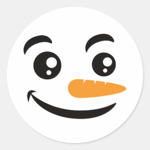 glimlachen Snowman Face Ronde Sticker