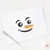 glimlachen Snowman Face Ronde Sticker (Envelop)