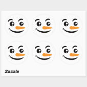 glimlachen Snowman Face Ronde Sticker (Vel)
