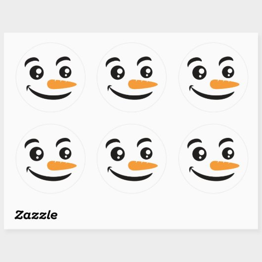 glimlachen Snowman Face Ronde Sticker (Vel)