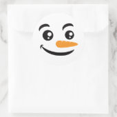 glimlachen Snowman Face Ronde Sticker (Tas)
