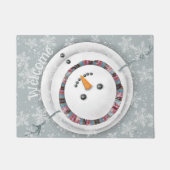 glimlachen Snowman Gazing Upwards Winter Welkom Deurmat (Voorkant)