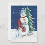 glimlachen Snowman Holds Birdhouse Painting Feestdagenkaart<br><div class="desc">Of je nu een kind of een volwassene bent, het maken van een sneeuwpop is een zeker pad naar "Good Cheer". De sneeuw en de temperatuur moeten de juiste zijn om het project te laten doorgaan. Niet te koud, dus de tijd zal nu bij elkaar blijven en je kunt de...</div>