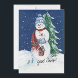 glimlachen Snowman Holds Birdhouse Painting Feestdagenkaart<br><div class="desc">Of je nu een kind of een volwassene bent, het maken van een sneeuwpop is een zeker pad naar "Good Cheer". De sneeuw en de temperatuur moeten de juiste zijn om het project te laten doorgaan. Niet te koud, dus de tijd zal nu bij elkaar blijven en je kunt de...</div>